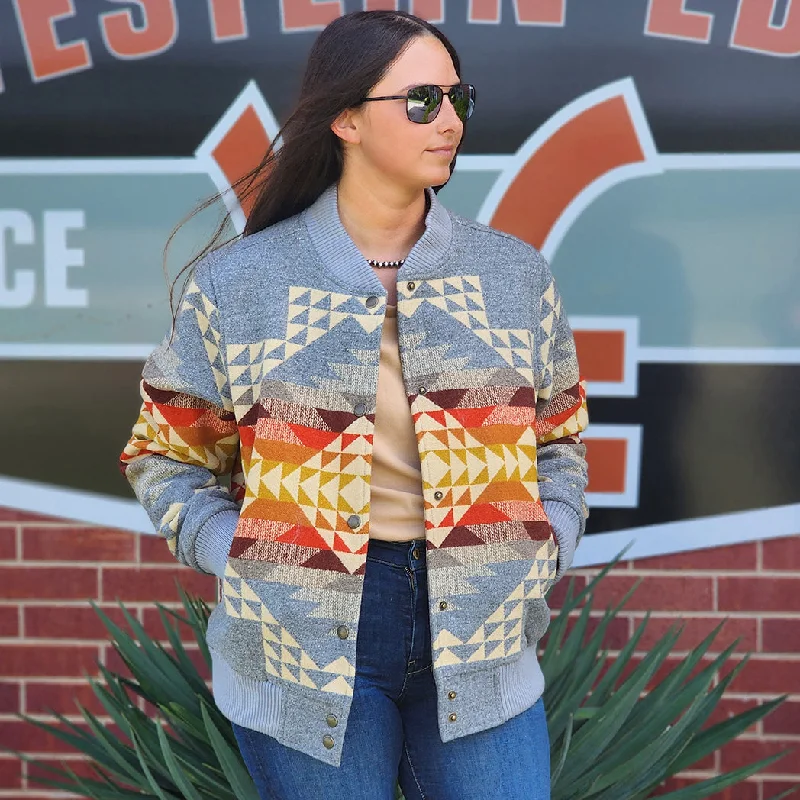 Men's western boots with a leather sole and a heel guardWomen's Pendleton Smith Rock Bomber Jacket