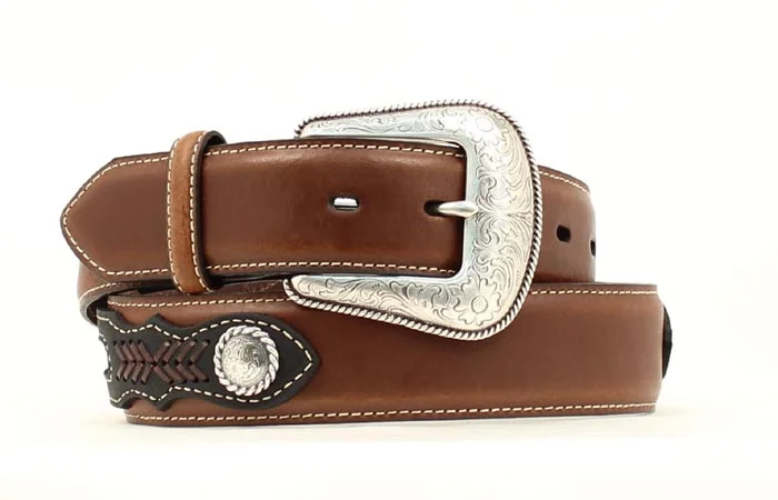 Western - style men's boots with intricate tooling and stitchingNocona Distressed Leather Men's Belt