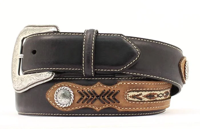 Men's western boots with a suede shaft and a leather soleNocona Distressed Leather Men's Belt