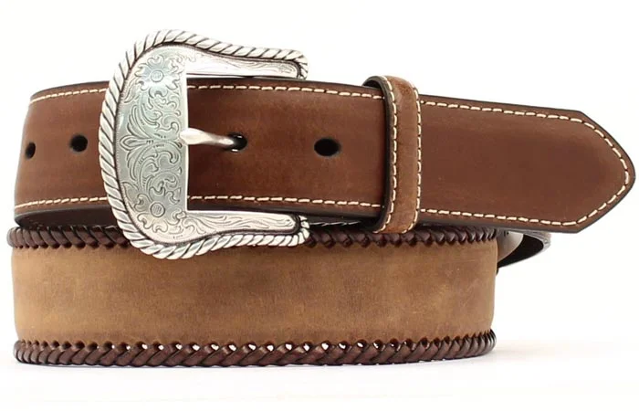 Men's western boots in a rich brown or black leatherNocona Lace Edge Round Concho Men's Belt