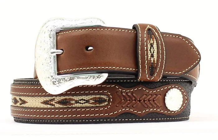 Men's western boots with a leather lining and a padded insoleNocona Fabric Insert Men's Belt