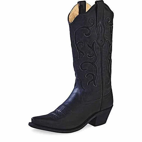 Alligator - embossed men's western boots for a bold statementOld West Black Snip Toe Ladies' Boot