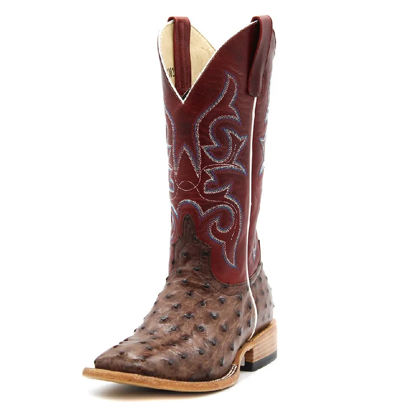 Men's western boots with a silver - toned hardware and accentsMacie Bean Top Hand Kango Tobacco Full Quill Ladies' Boot