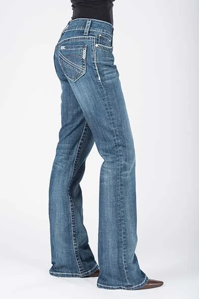 Men's western boots with a leather - wrapped heel and a smooth finishStetson Mid Rise Trouser Ladies' Jean